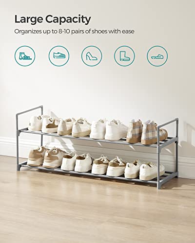 Black 3 Tier Metal Shoe Rack W456