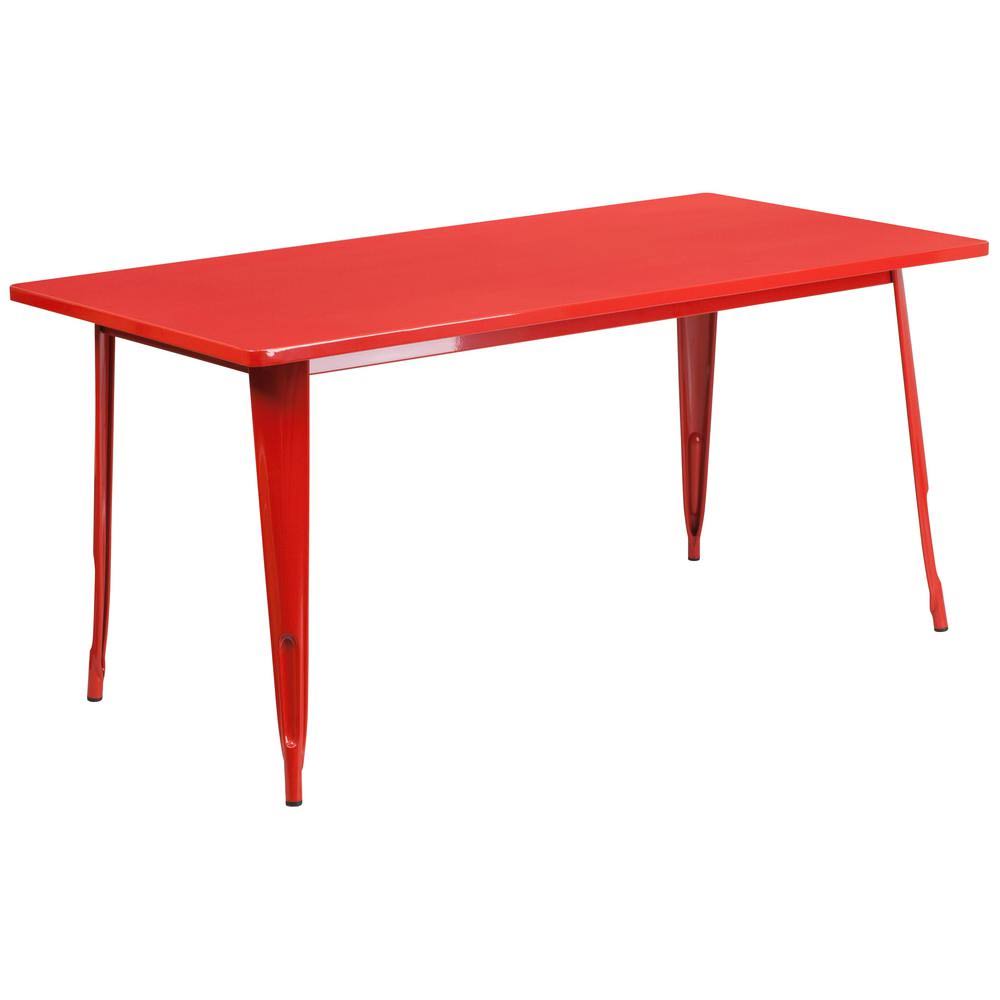 Red Rectangle Metal Outdoor Bistro Table B997