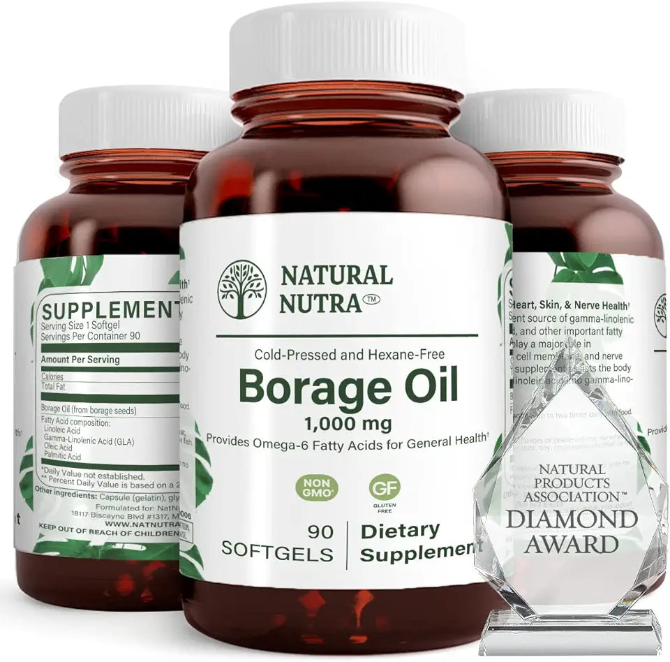 Borage Oil Omega 6 Supplement 90 Softgels I924000