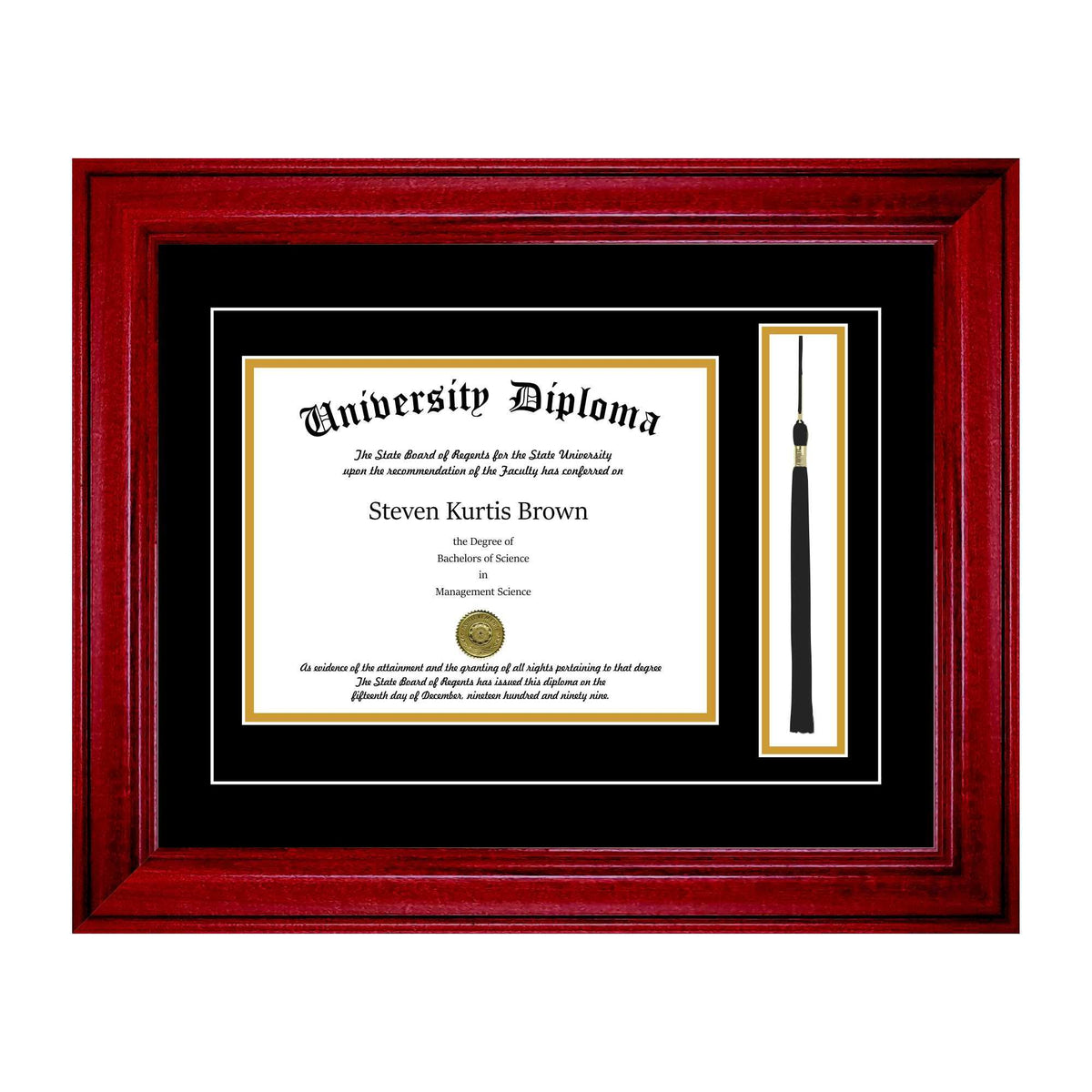 Single Diploma Frame with Tassel and Double Matting Y939225