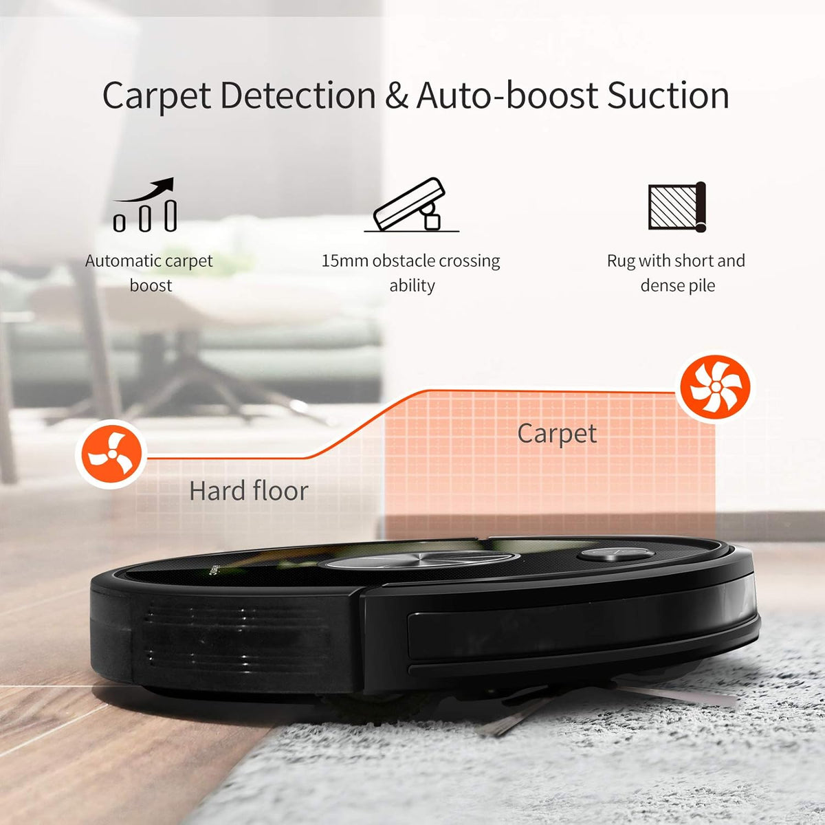 Robot Vacuum Cleaner and Mop, 3000Pa Suction, 150Mins Runtime S522