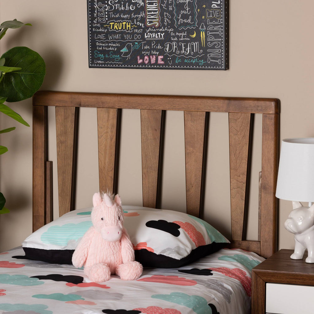 Ash Walnut Finished Wood Twin Size Headboard J4717