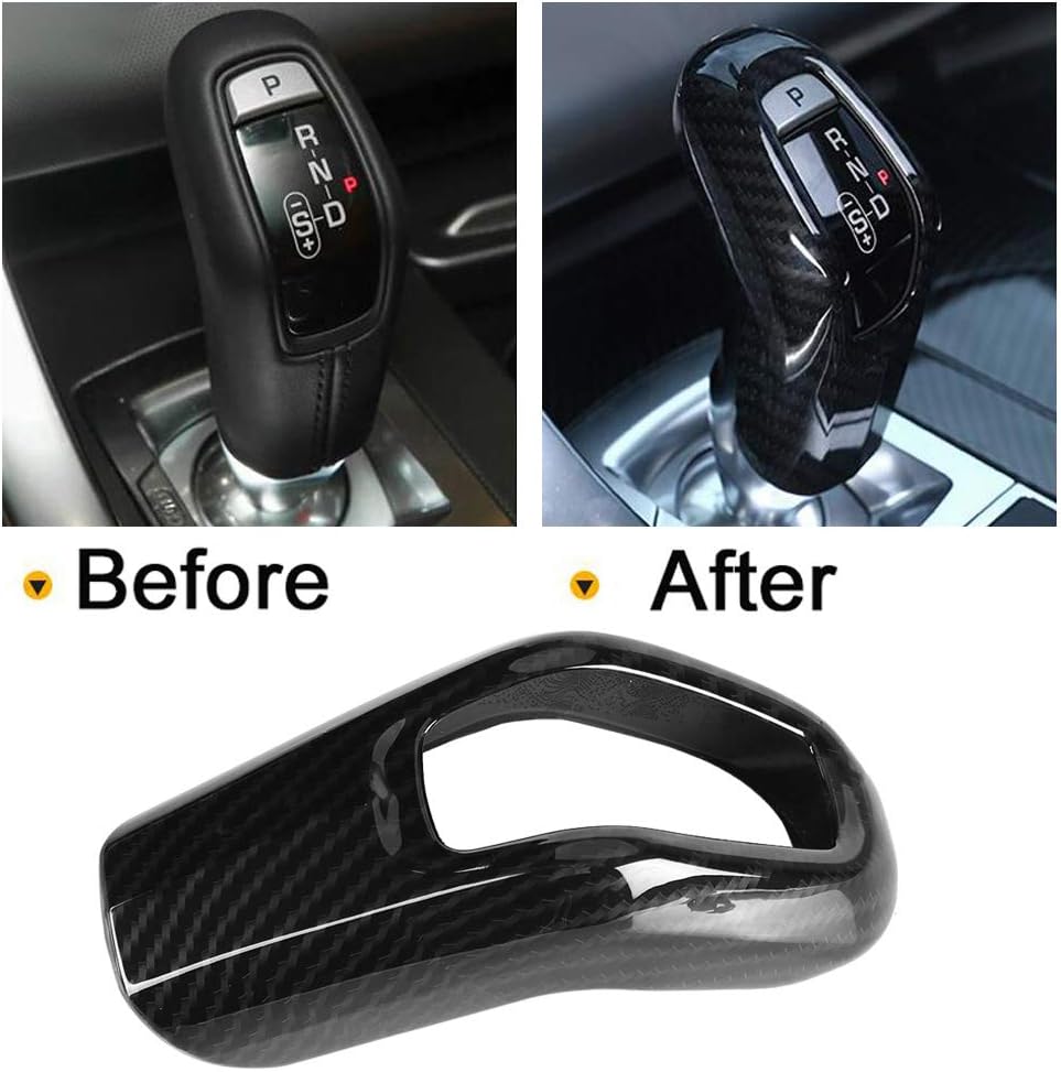 Carbon Fiber Car Gear Shift Knob Cover Trim Pack of 2 I3986