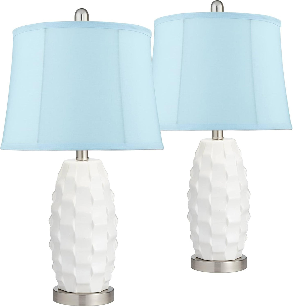 White Ceramic Table Lamps Set of 2 O652