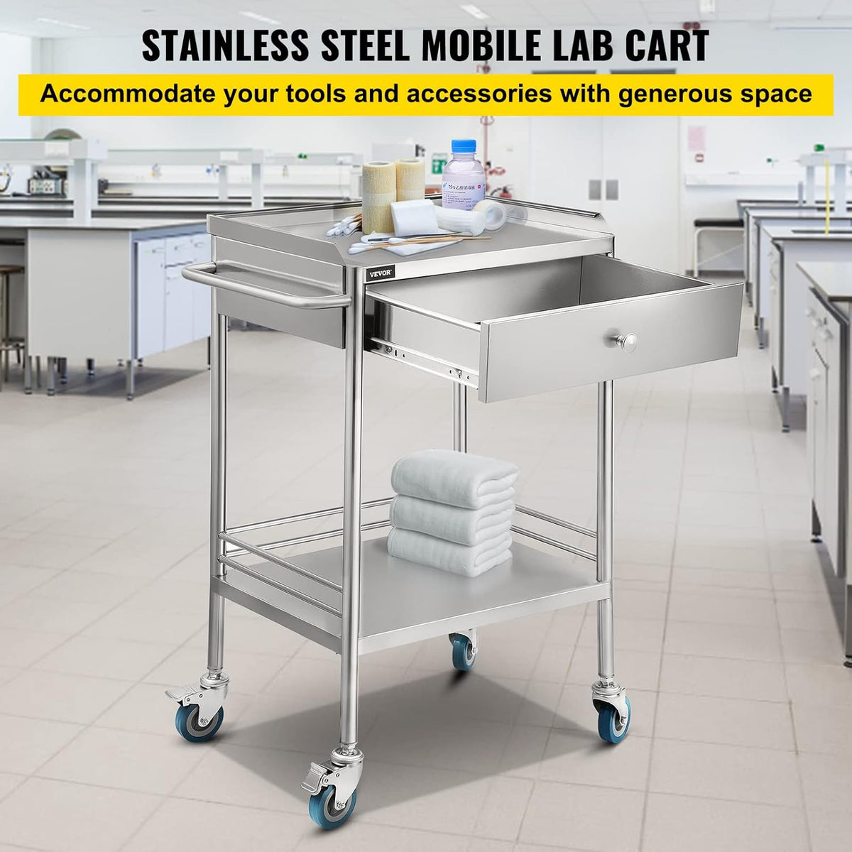 Stainless Steel Utility Cart with Wheels S5455