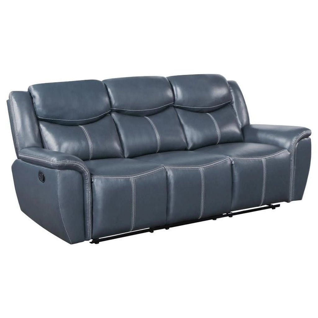 Blue Reclining Sofa with Drop Down Table P678625