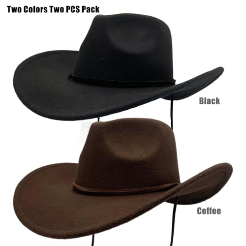 Wide Brim Felt Cowboy Hat with Belt Buckle F94664