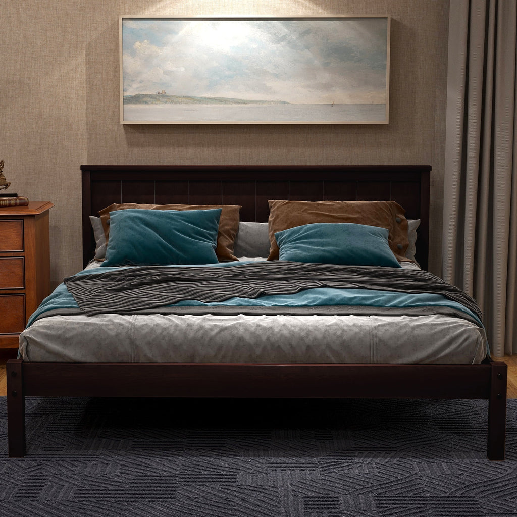 Full Wood Platform Bed Frame with Headboard G444419