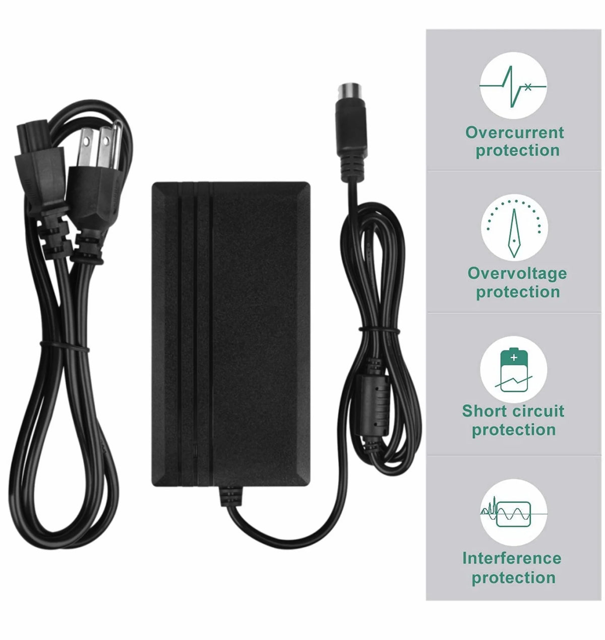 Compatible 4-Pin DIN AC DC Adapter Switching Power Supply Cord Cable Charger V598907