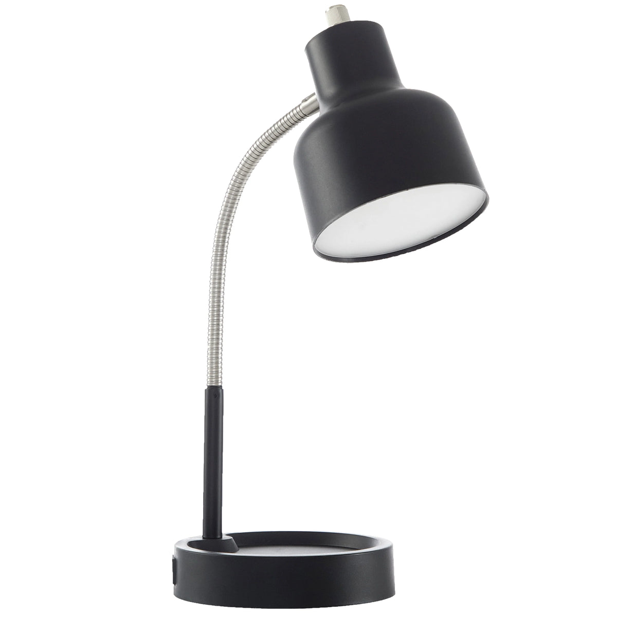 LED Desk Lamp with AC Outlet, Matte Black F818610