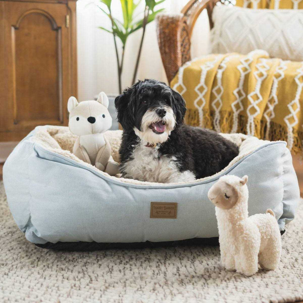 Blue Chambray Cozy Sherpa Pet Bed D31542