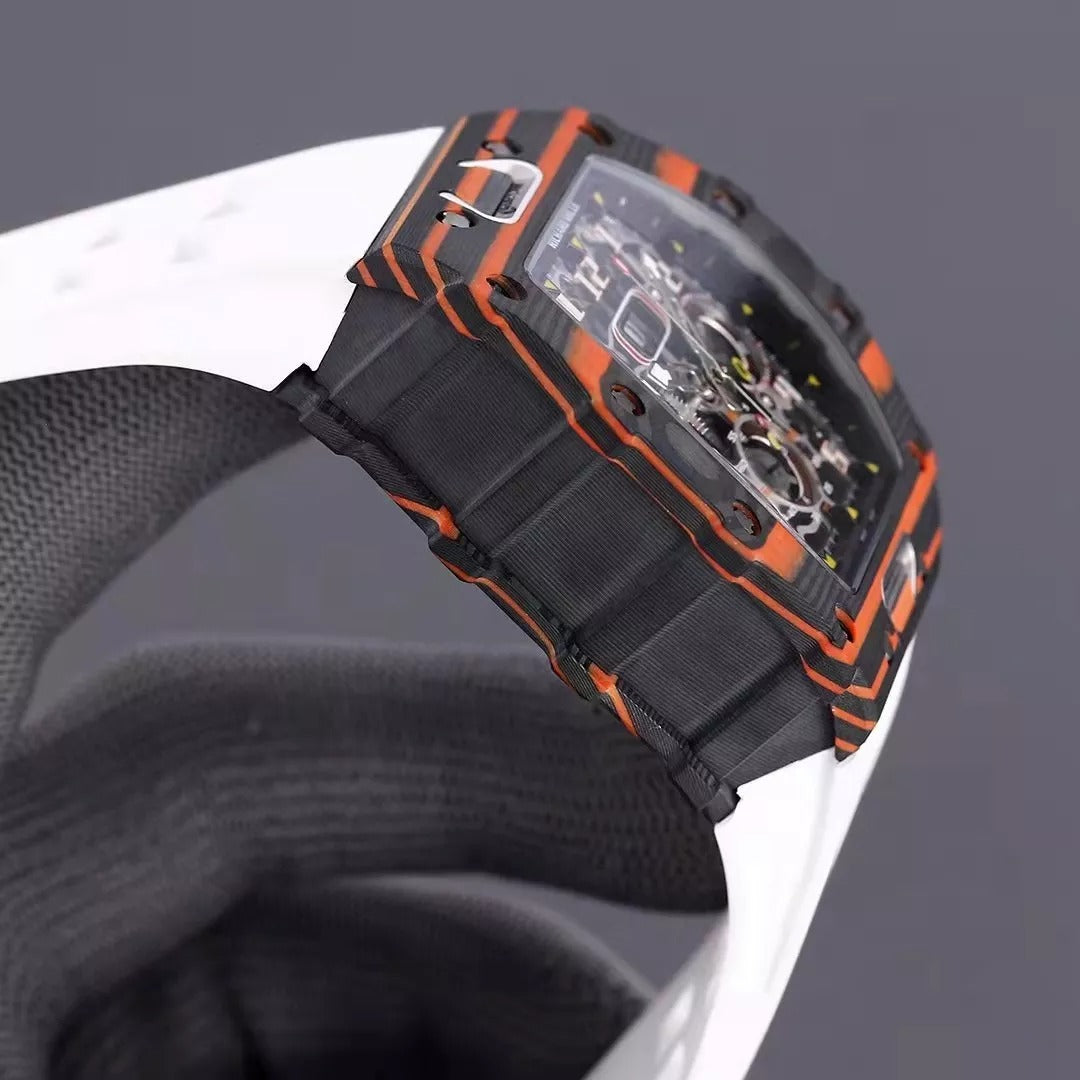 Black Orange Skeleton Dial Watch R776228