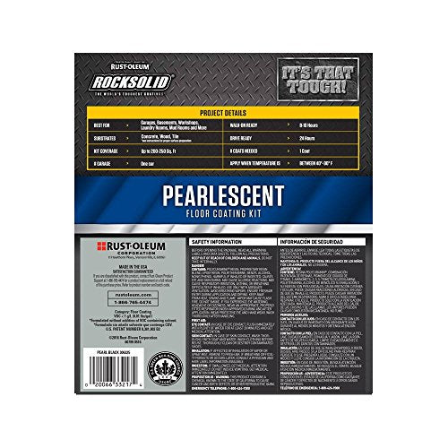 1 Car Garage Floor Coating Kit Pearl Black D684