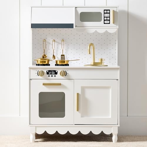 Wooden Pretend Play Kitchen Kids Toy with Storage N512