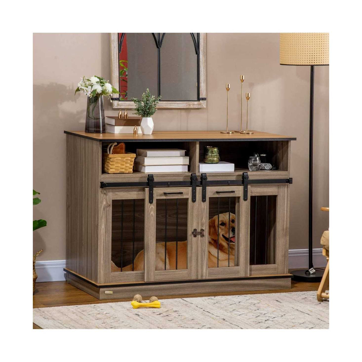 Dog Crate Furniture with Shelves V711