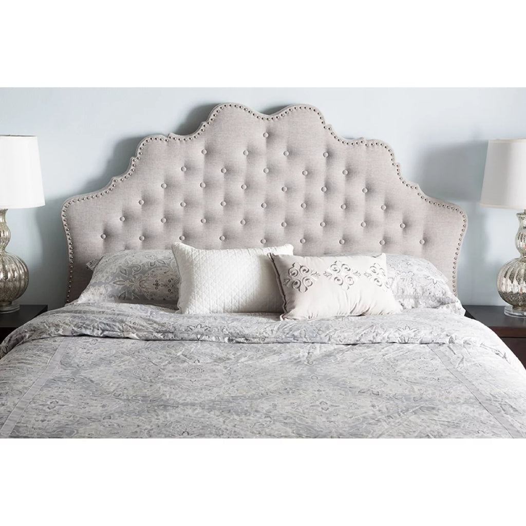 Greyish Beige Fabric Full Size Headboard S5736