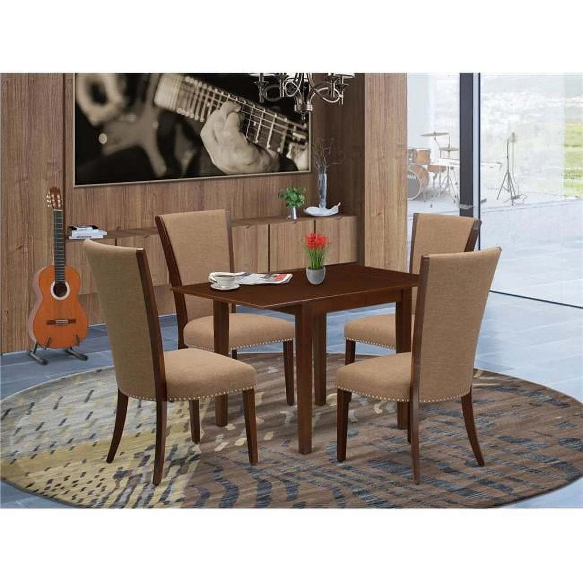 Mahogany Light Sable Dining Room Table Set of 4 P121154