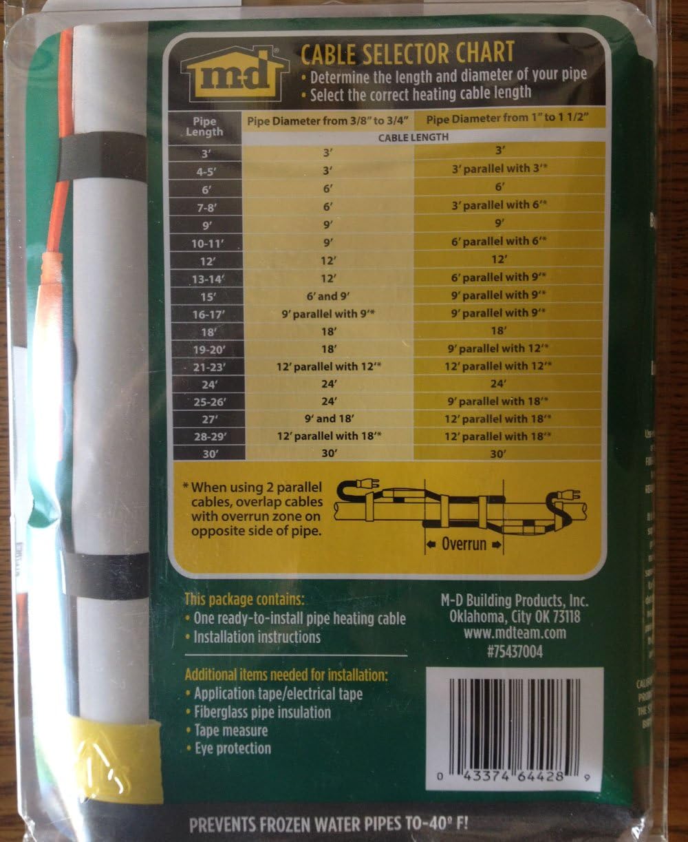 18 Ft Pipe Heating Cable with Thermostat Z178