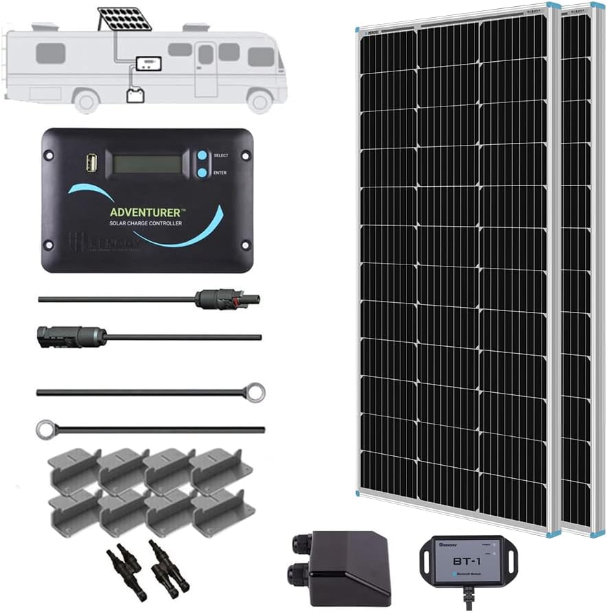 200 Watts 12 Volts Monocrystalline Solar Panel Kit with 30A PWM Charge Controller K671