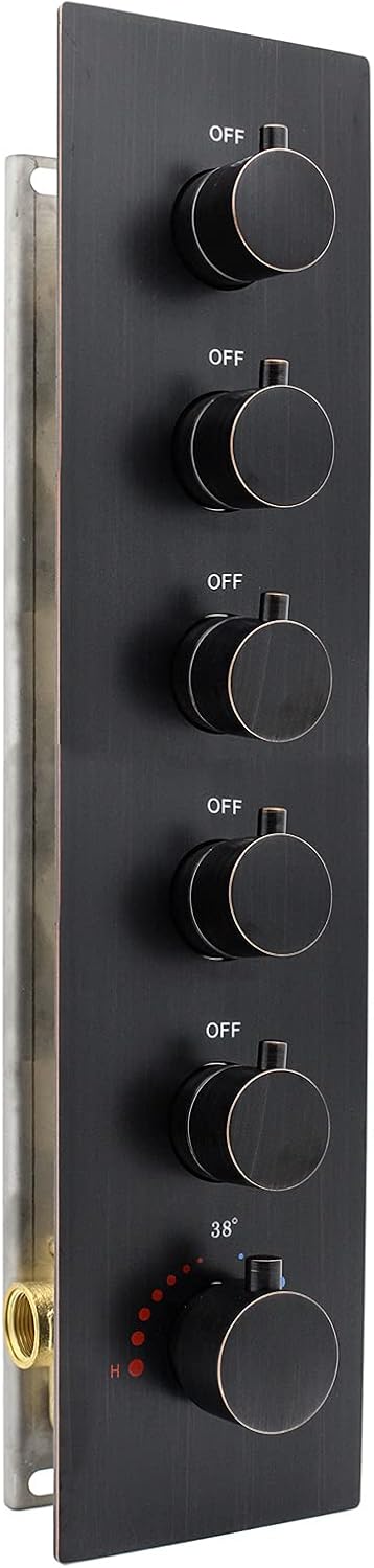 3-Outlet Thermostatic Shower Diverter Valve Solid Brass with Chrome Trim B214