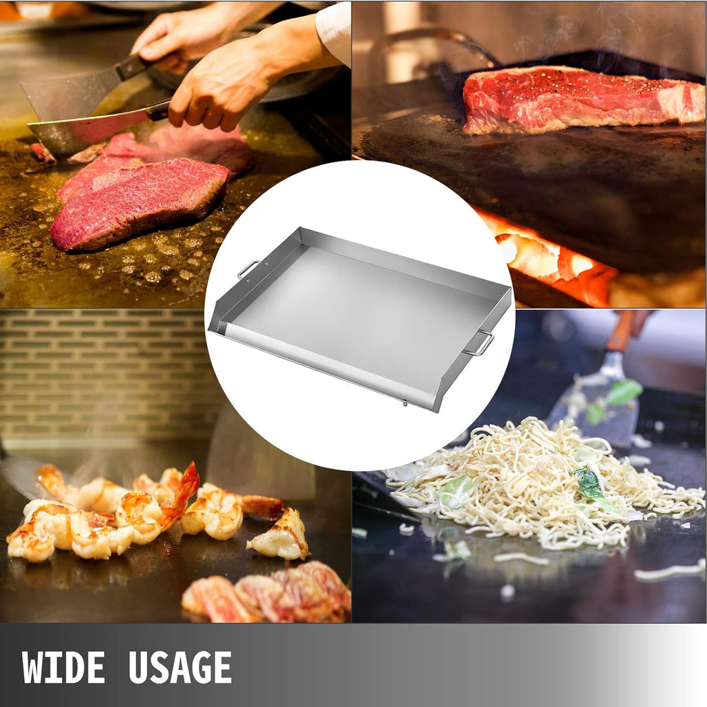 Stainless Steel Griddle, 36 x 22 Non-Stick Grill with 2 Handles C5986