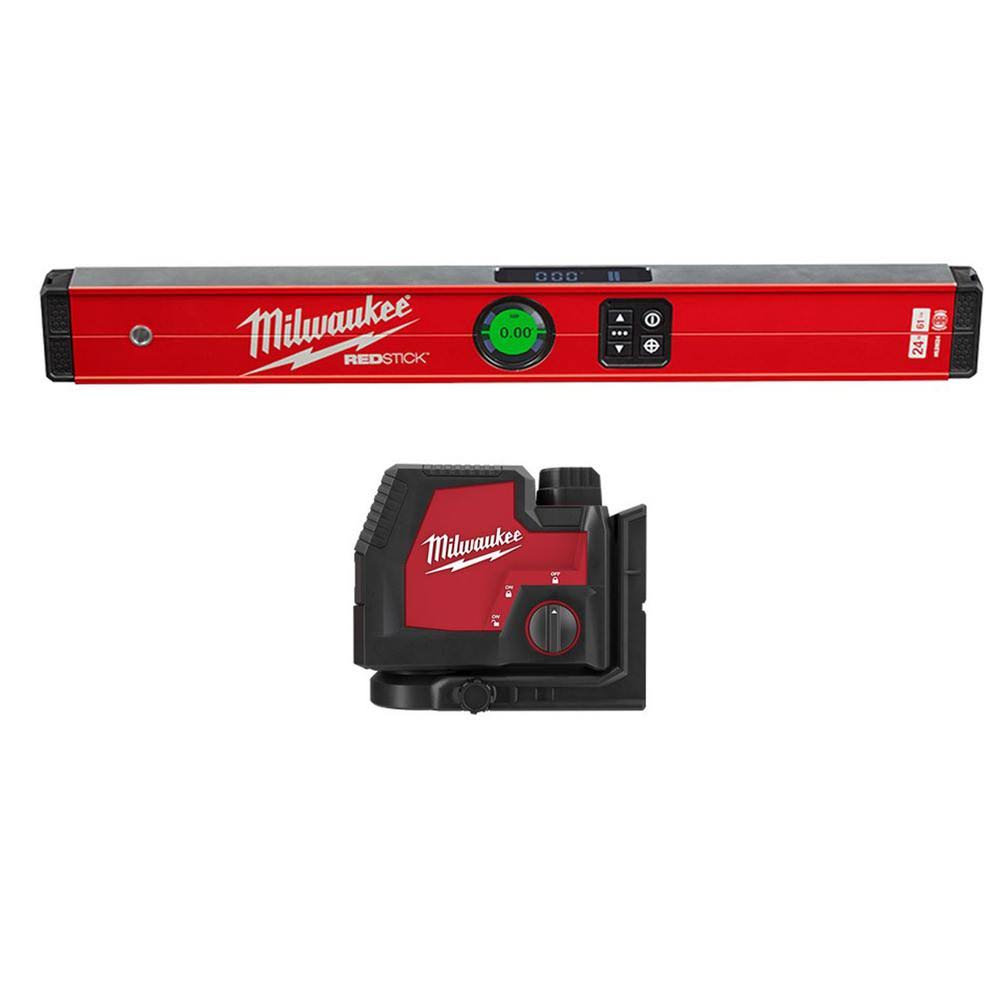 24 in. Digital Box Level with 100 ft. Cross Line Laser I285