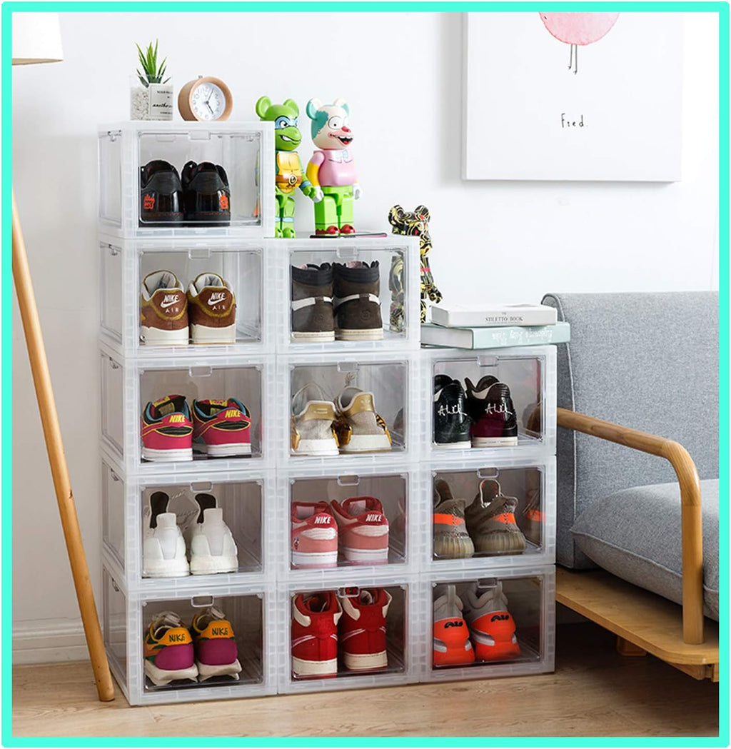 Stackable Plastic Shoe Box Organizer Y272023