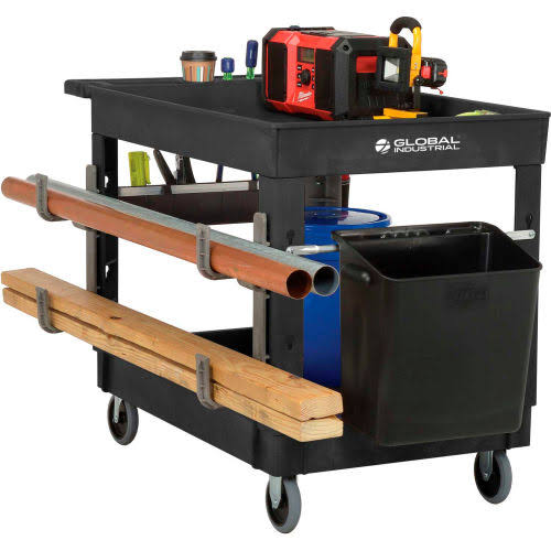 Plastic 2 Tray Black Utility Cart T42457
