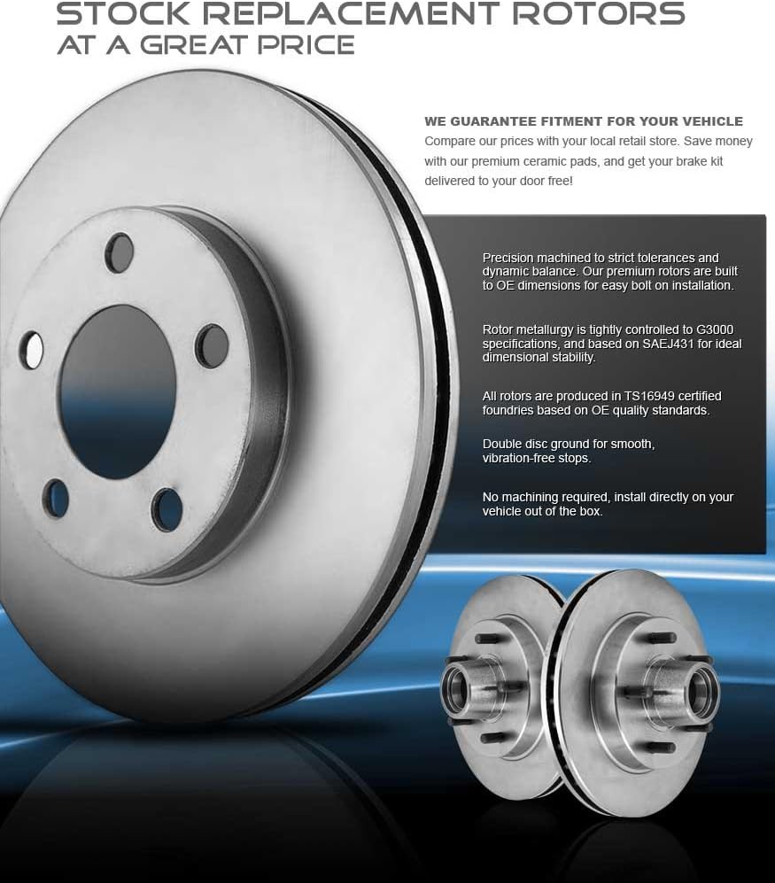 330 mm 6 Lug Brake Disc Rotors + Ceramic Brake Pads + Clips B213