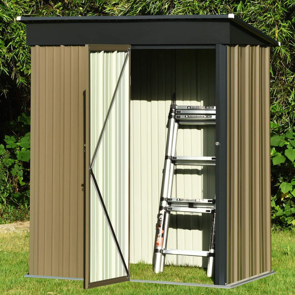 5x3 FT Galvanized Steel Outdoor Storage Shed A50716