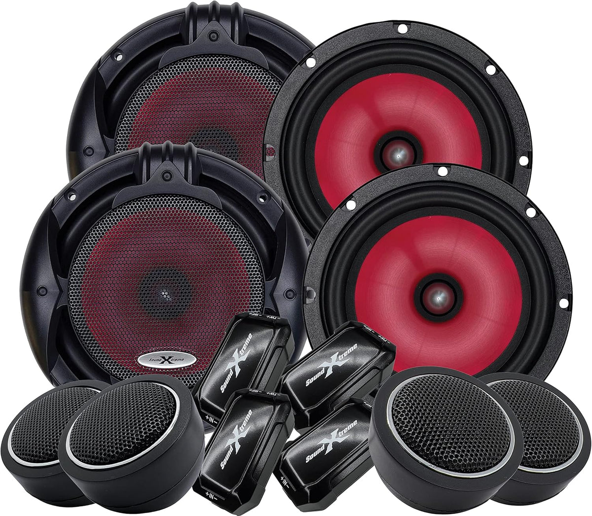 2 Pairs 6.5-Inch 2-Way Car Audio Component Speaker System V246142