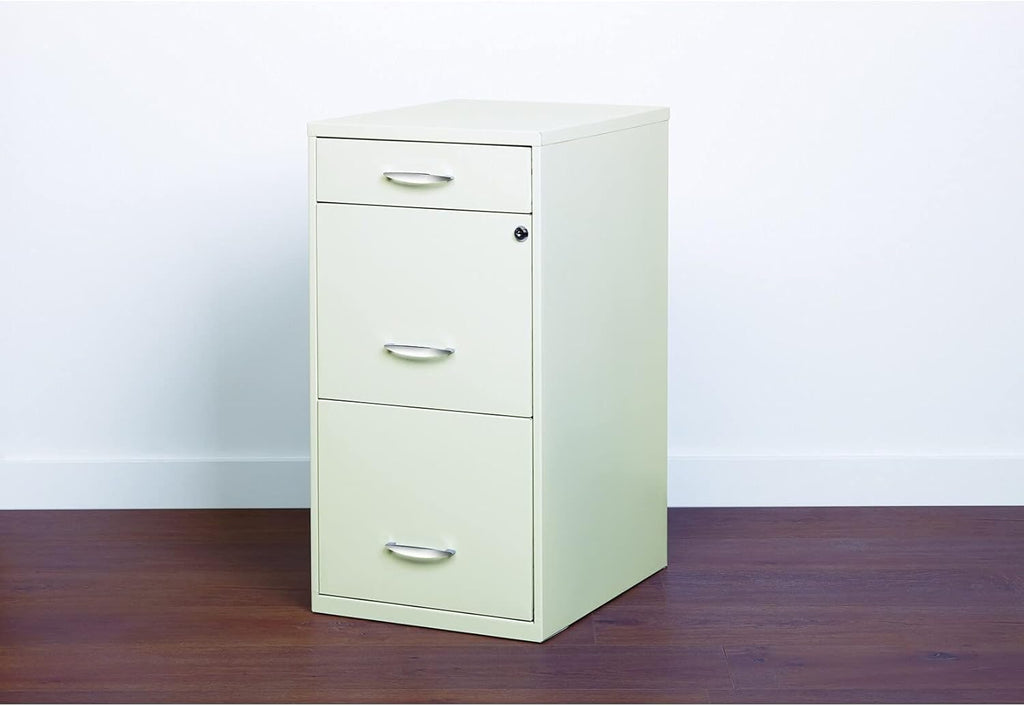 18 Deep 3 Drawer Steel File Cabinet in White I88305