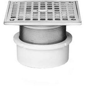 PVC Adjustable Commercial Drain with Square Grate and Square Top J19368