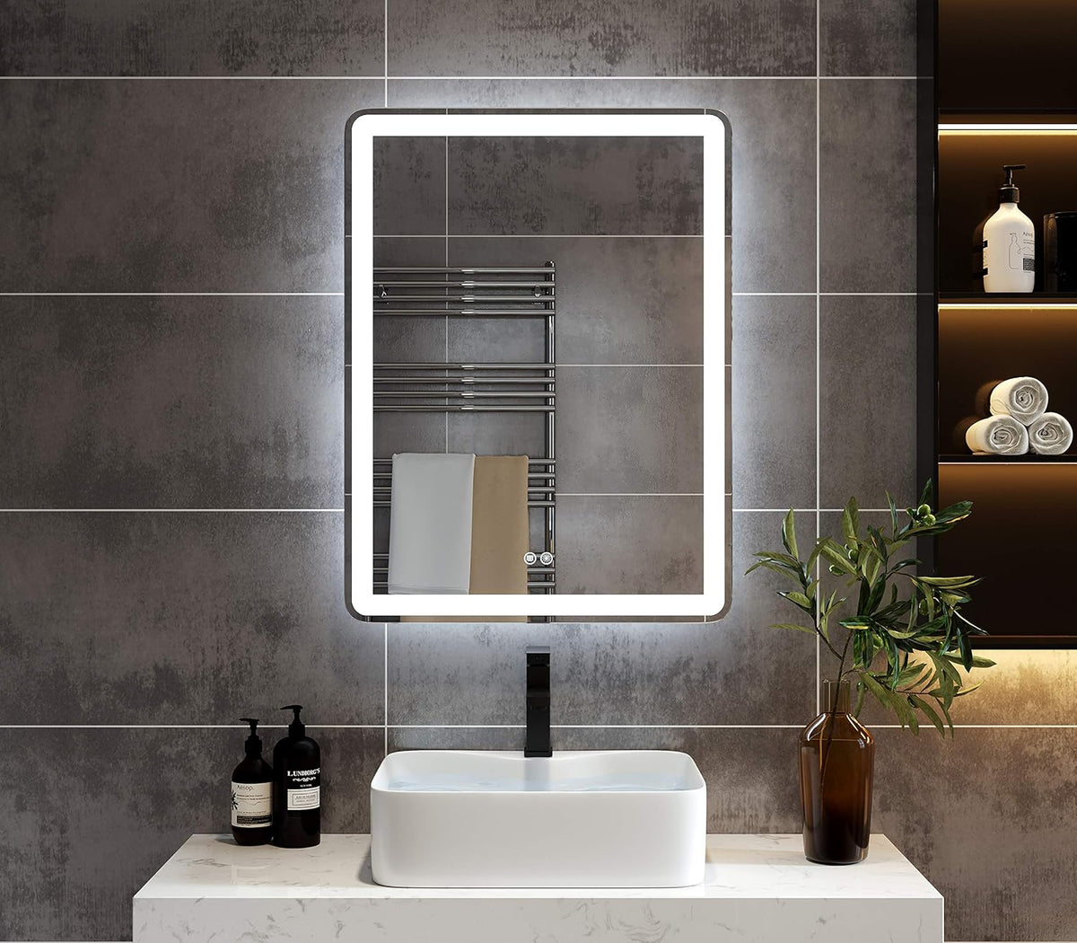 20 X 28 Inch LED Lighted Anti-Fog Dimmable Bathroom Mirror K57945