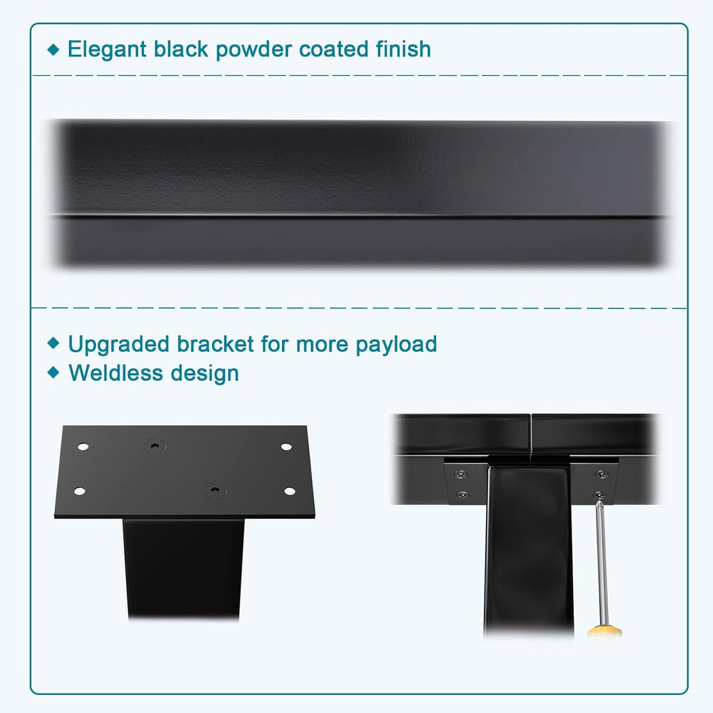 4 Pack Black Square Stainless Steel Cable Railing Post A5768