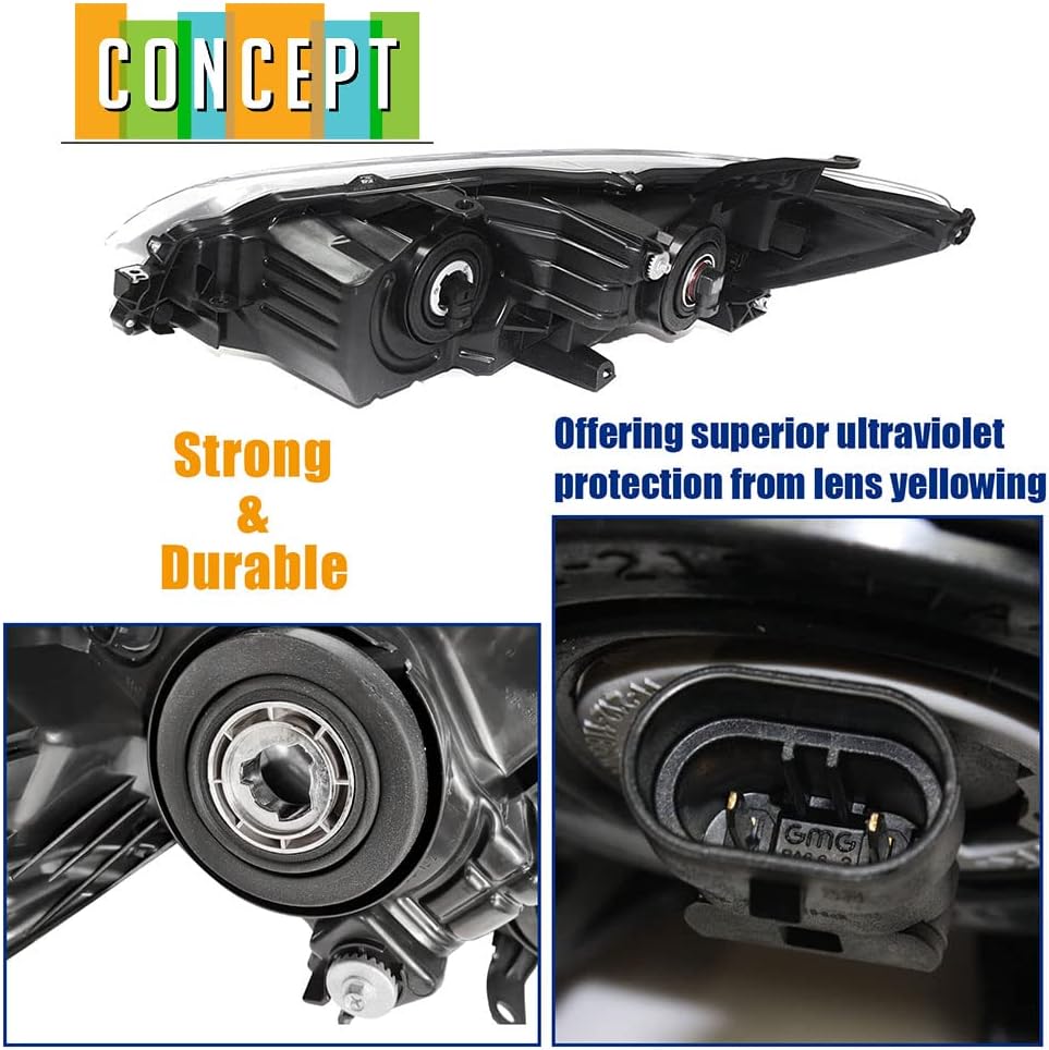 Black Housing Headlights Driver & Passenger Side D1115