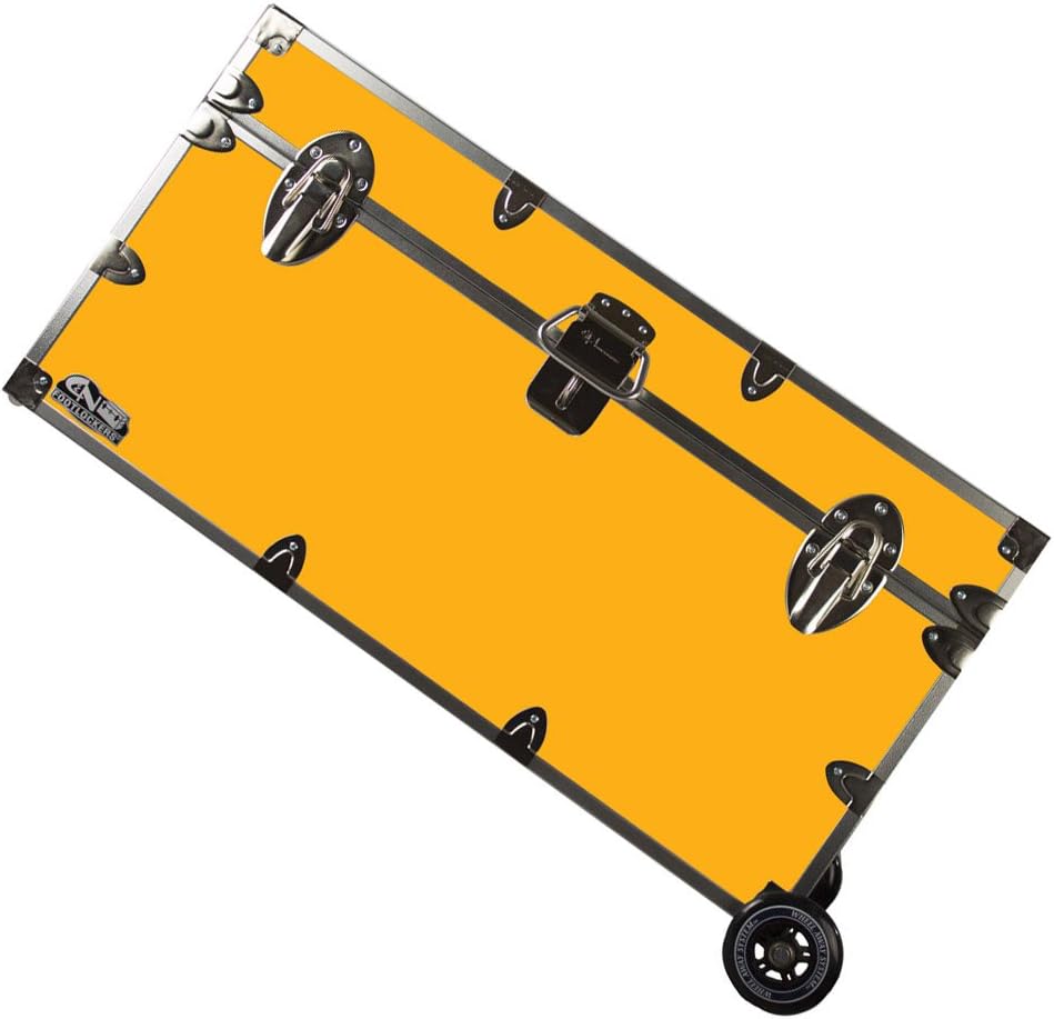 Lockable Trunk Footlocker with Wheels Large 32 x 18 x 16.5 Inches Purple I217920