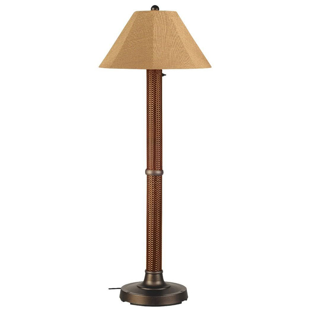 60 inch Floor Lamp with Wicker Body & Linen Shade I7177