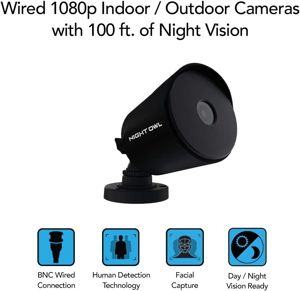 4 Wired 1080p HD Indoor/Outdoor Security Camera System with Night Vision and 1TB Hard Drive W7641