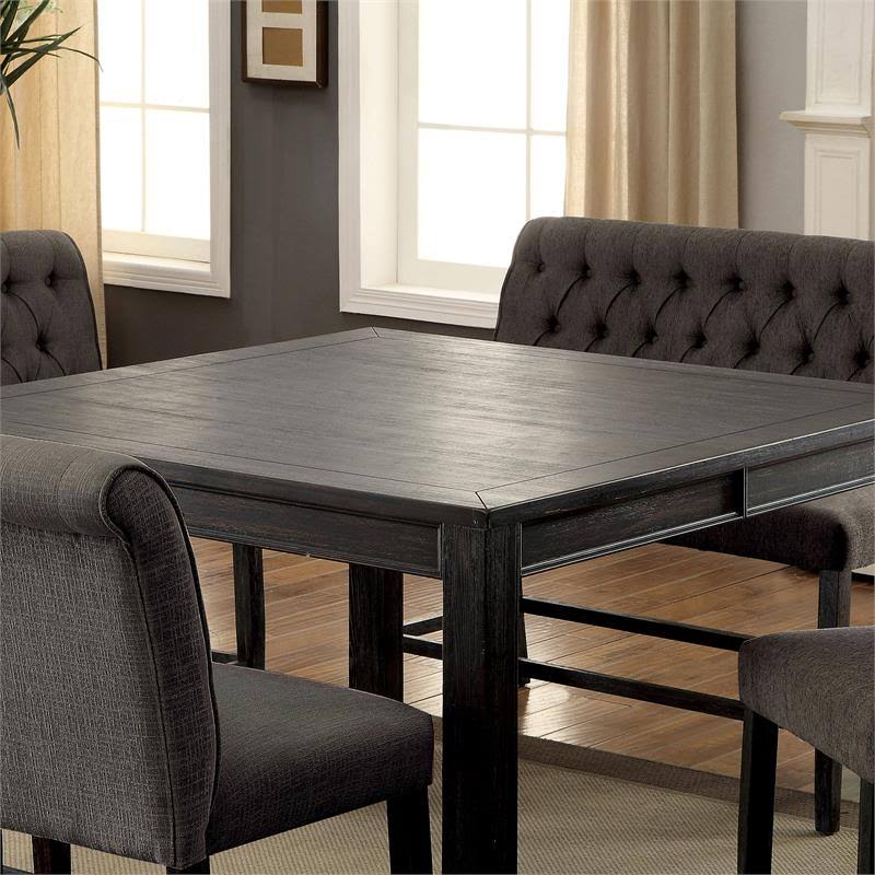 Counter Height Wood Dining Table in Antique Black L644732