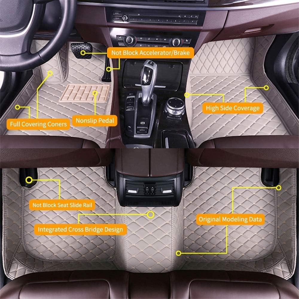 Custom Car Floor Mats Waterproof Anti-Skid Leather Full Coverage Set Y995