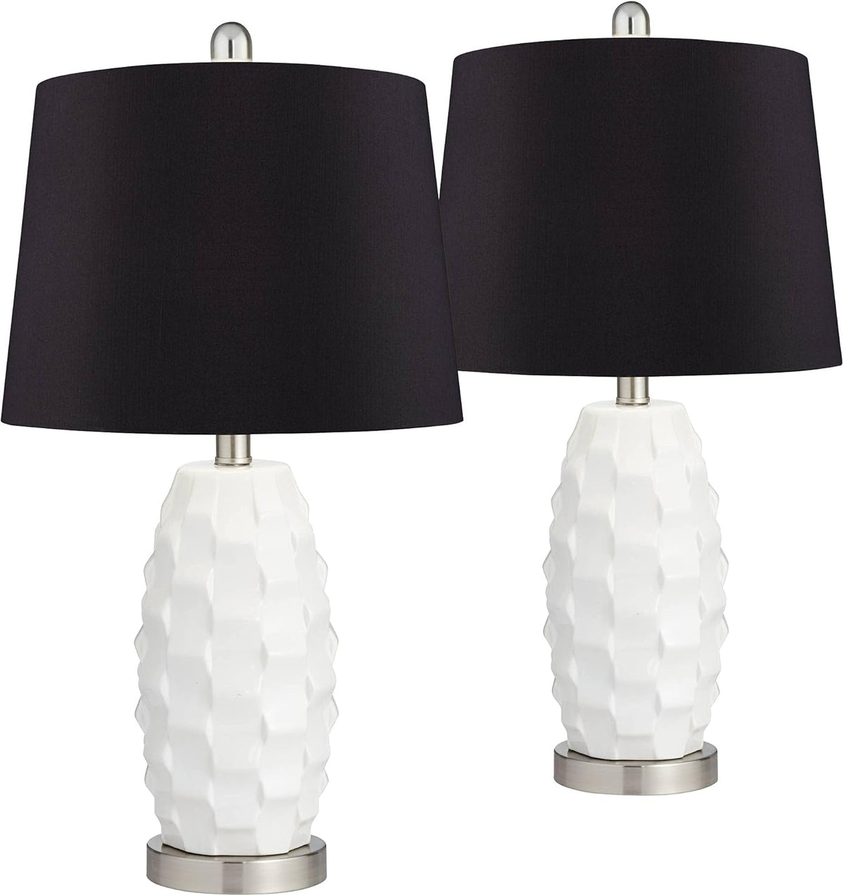 White Ceramic Table Lamps Set of 2 O652