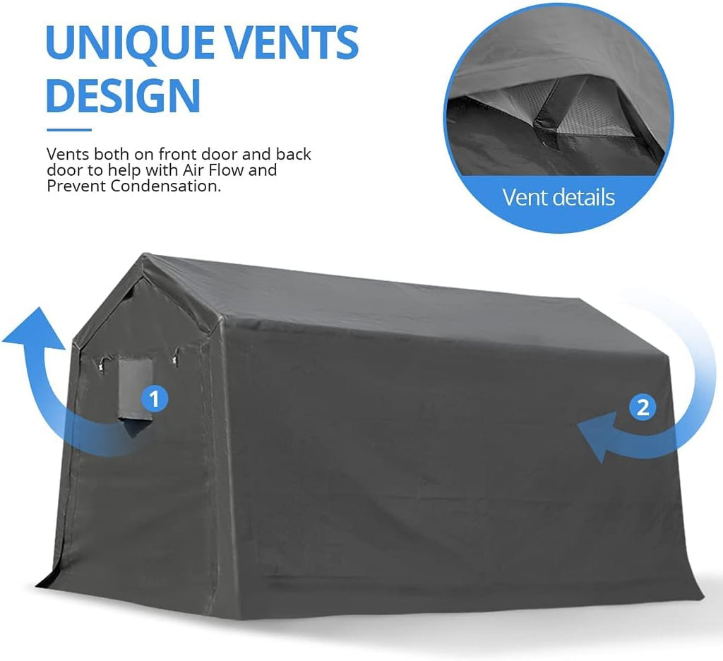 7x12 ft Portable Storage Shelter with 2 Roll up Doors X276