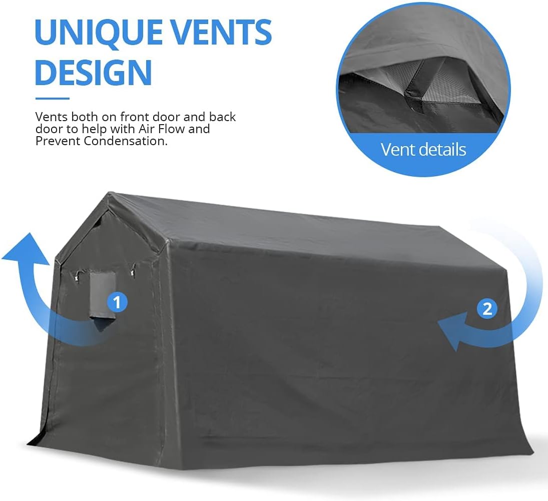 7x12 ft Portable Storage Shelter with 2 Roll up Doors X276