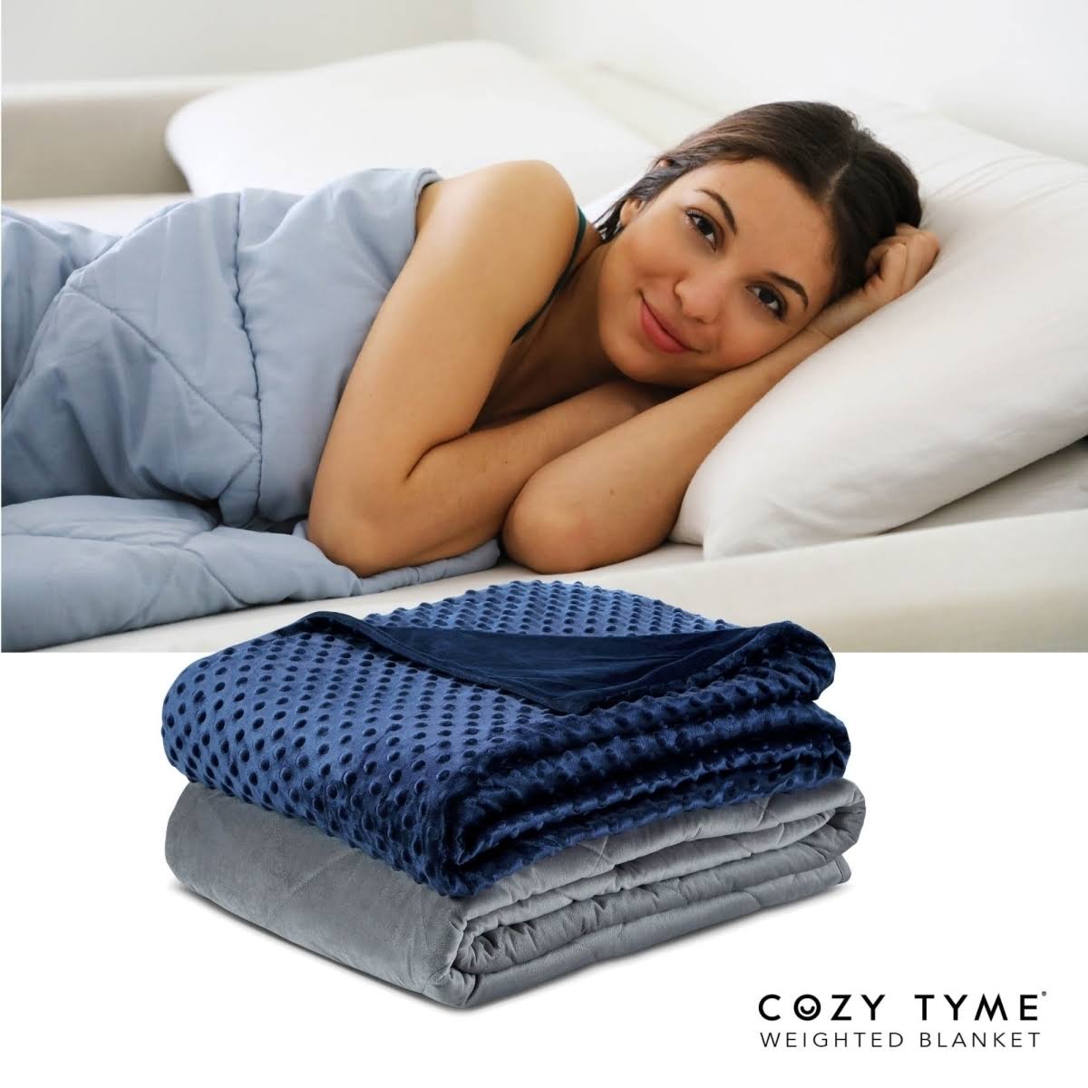 48 x 72 in. 8 lbs Navy Weighted Blanket K320104