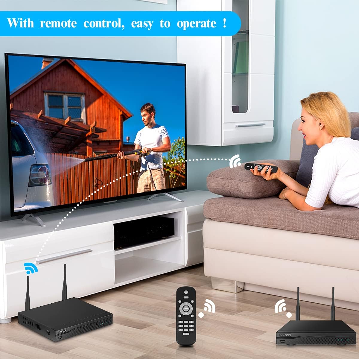 2K 3.0MP Wireless Security Camera System, 8 Channel NVR Outdoor Home Surveillance with 4TB HDD W47010