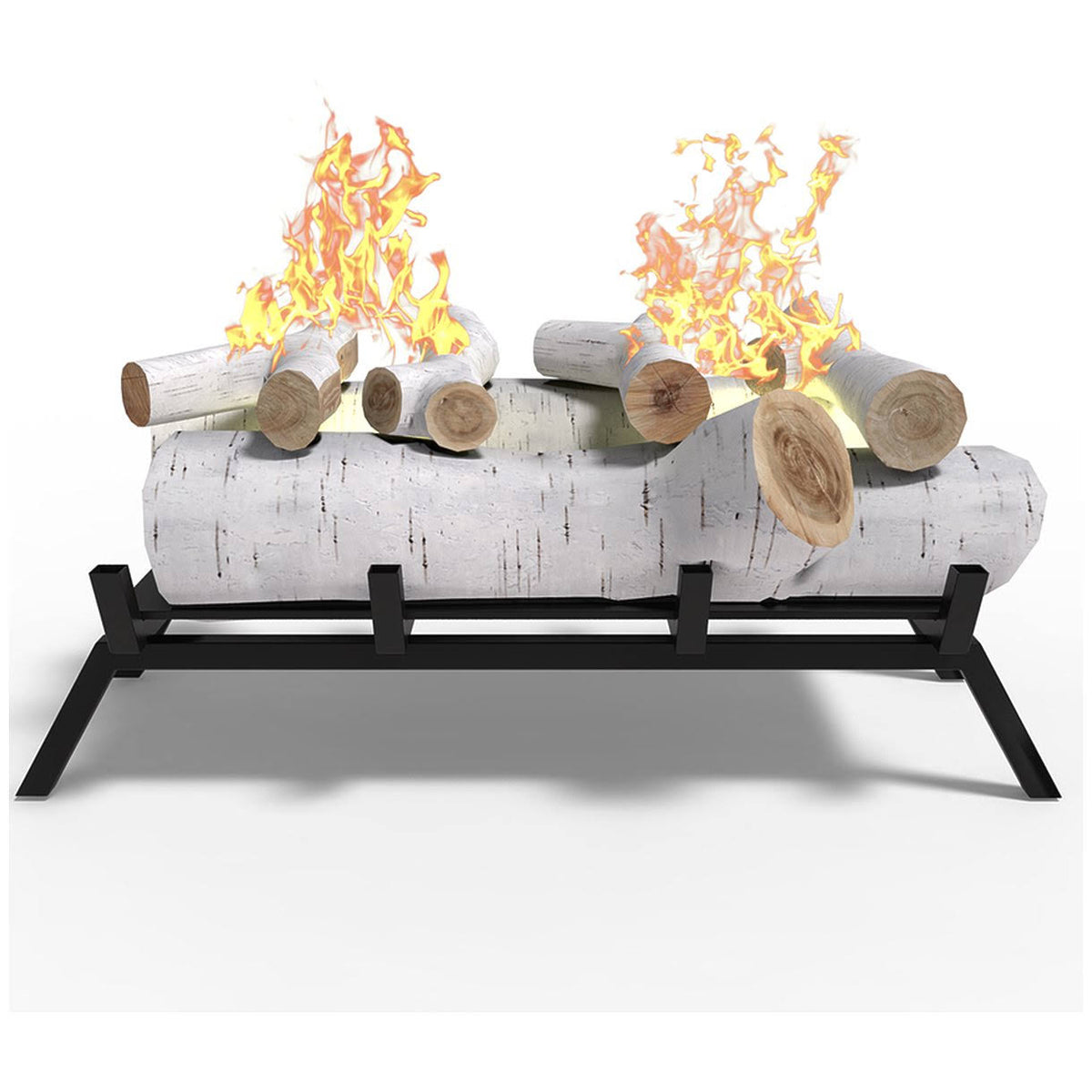 18 in. Birch Ethanol Fireplace Log Set with Burner Insert N953942