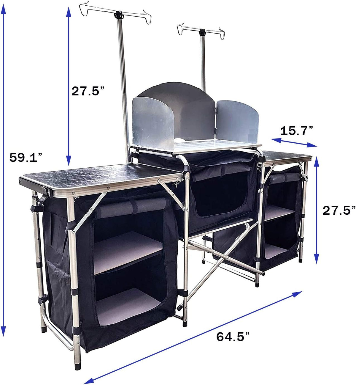 Multifunctional Aluminum Folding Camping Table with Storage Organizer X78737