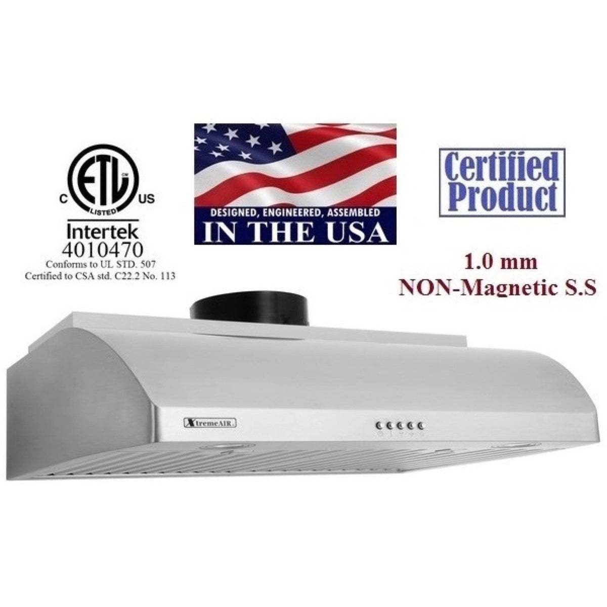 36x22 900 CFM Ducted Under Cabinet Range Hood V30064