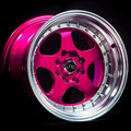 15 inch Candy Red Machined Lip Rim 4x100 4x114.3 15x8 inch O48171